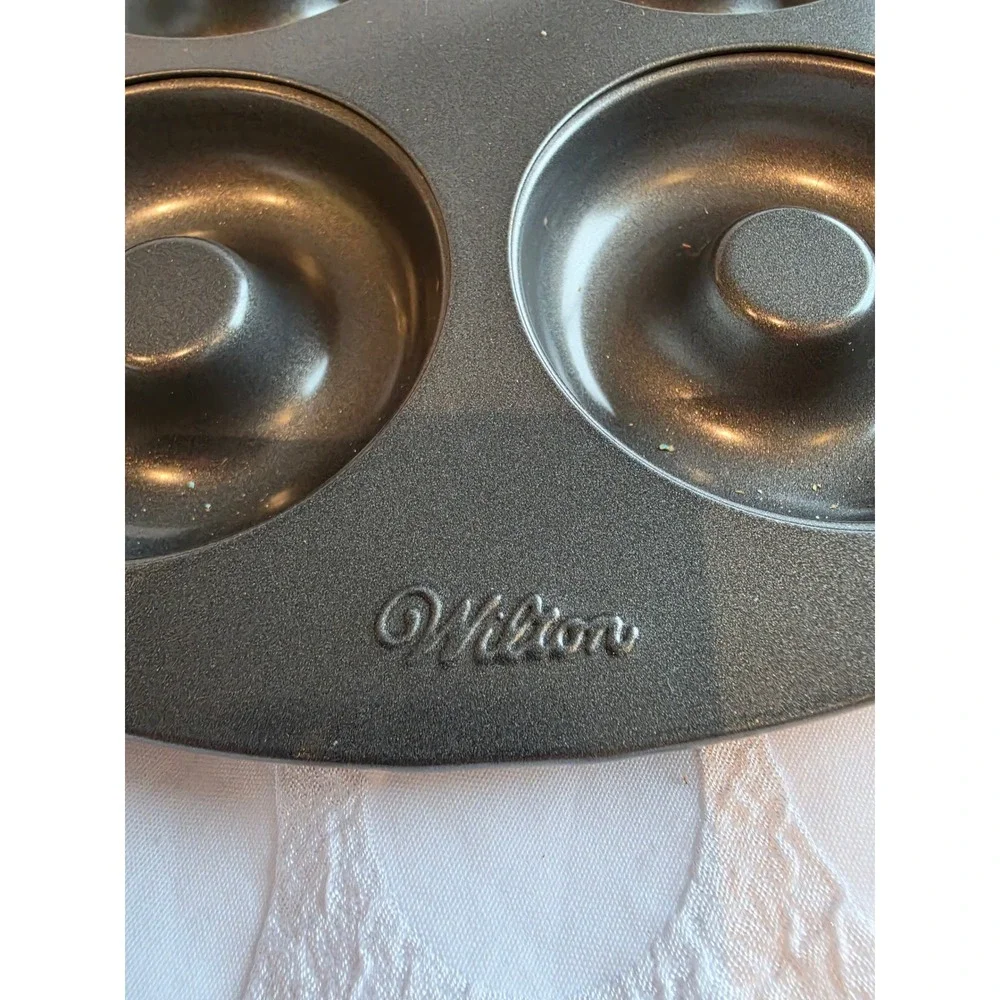 Wilton Non-Stick 6-Cavity Donut Baking Pans Set of 2 Grey Steel 2105-0565